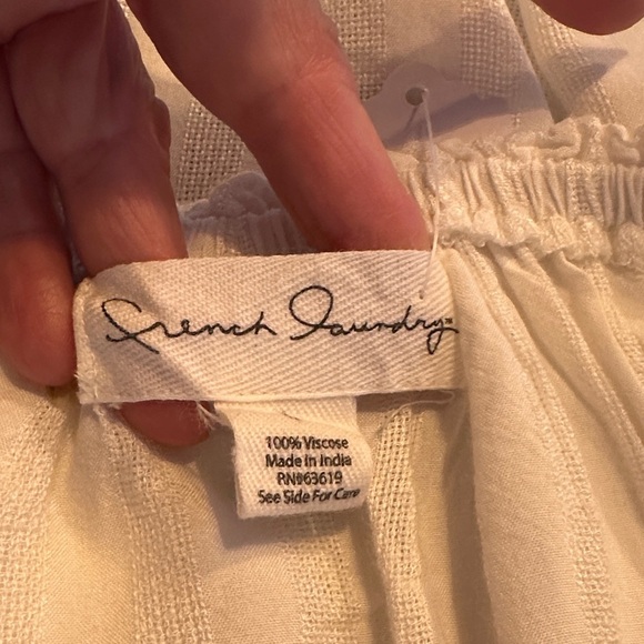 French Laundry White Lace Sleeve Milk Maid Blouse - Picture 2 of 11